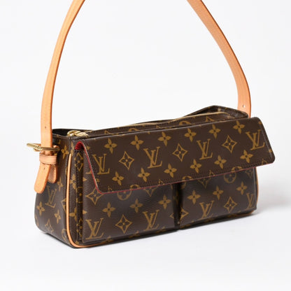 Louis Vuitton Viva-Cite MM Handbag Bag Monogram Brown Gold — view 3