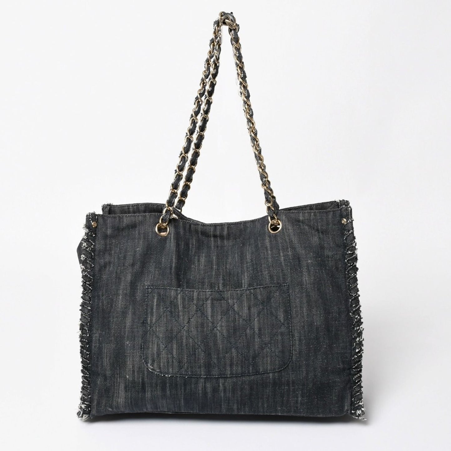 Chanel Chain Tote Bag Night Flight Embroidery CC Logo Denim — view 2
