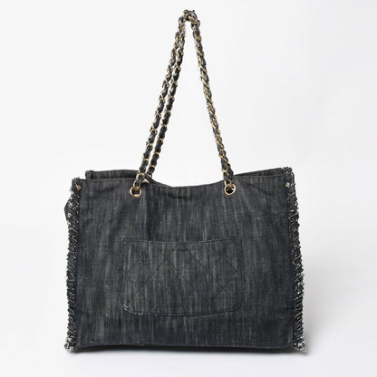 Chanel Chain Tote Bag Night Flight Embroidery CC Logo Denim — view 2