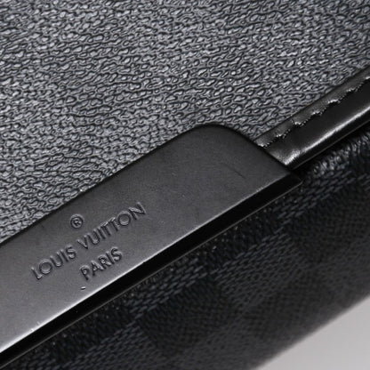 Louis Vuitton Daniel MM Shoulder Bag Damier Graphite Black Silver — view 8