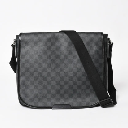 Louis Vuitton Daniel MM Shoulder Bag Damier Graphite Black Silver