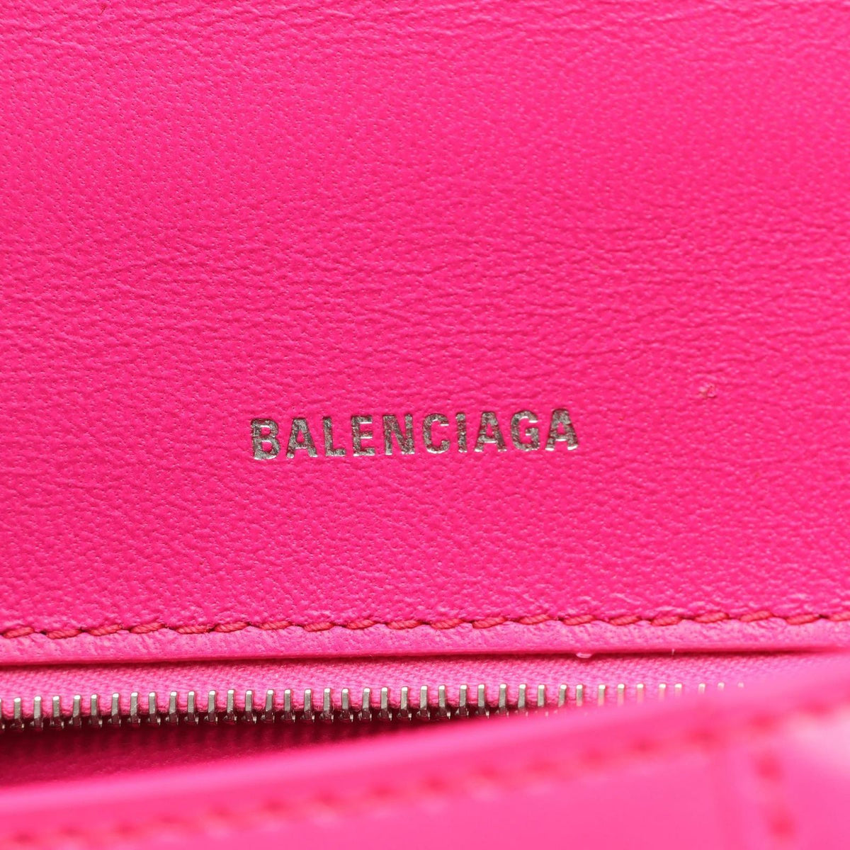 Balenciaga Handbag Hourglass Small 2-Way Fuchsia Pink Leather — view 4