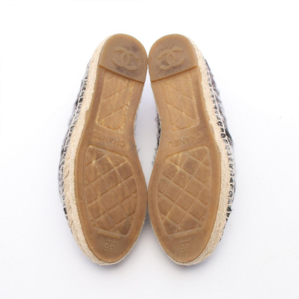 Chanel CC Logo Espadrilles Slip Ons Fabric — view 4