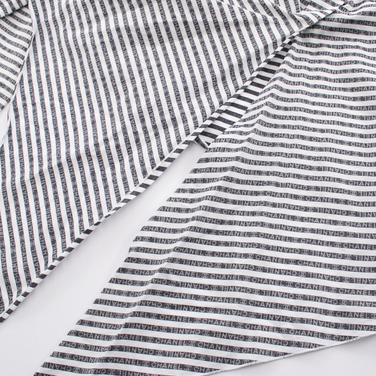 Chanel CC Logo Button Border Long Sleeve Cotton Shirt — view 8