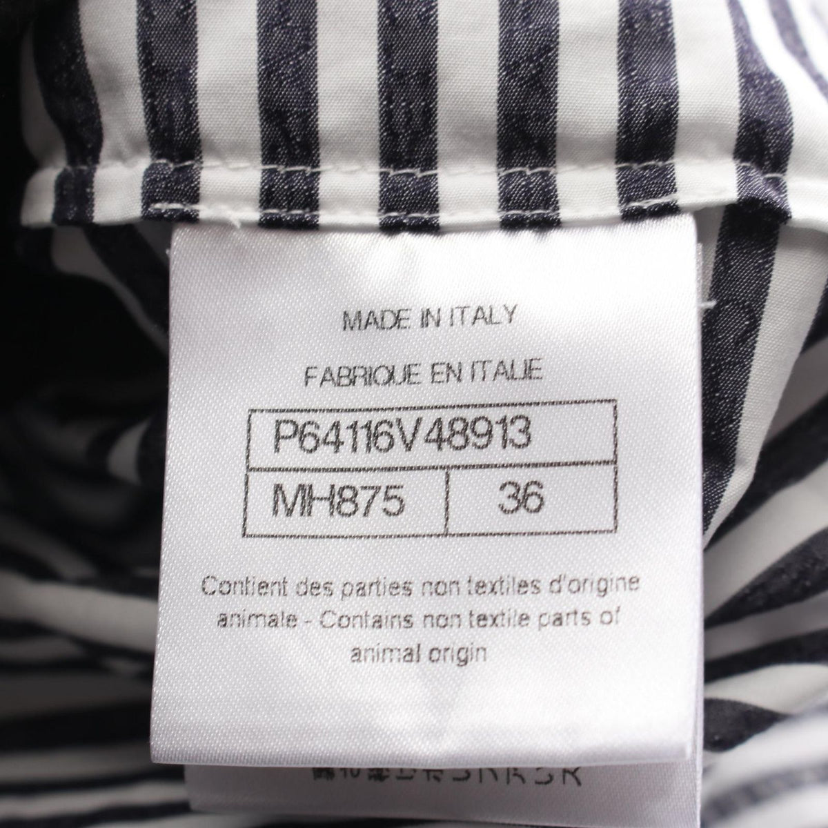 Chanel CC Logo Button Border Long Sleeve Cotton Shirt — view 5
