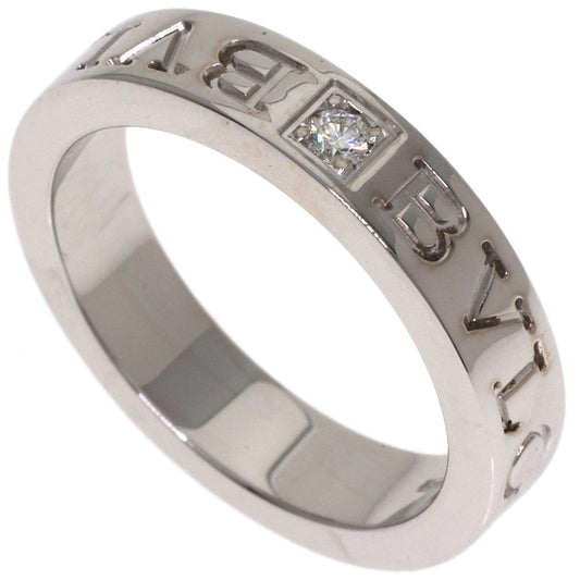 Bvlgari Double Logo Diamond Ring 18K White Gold