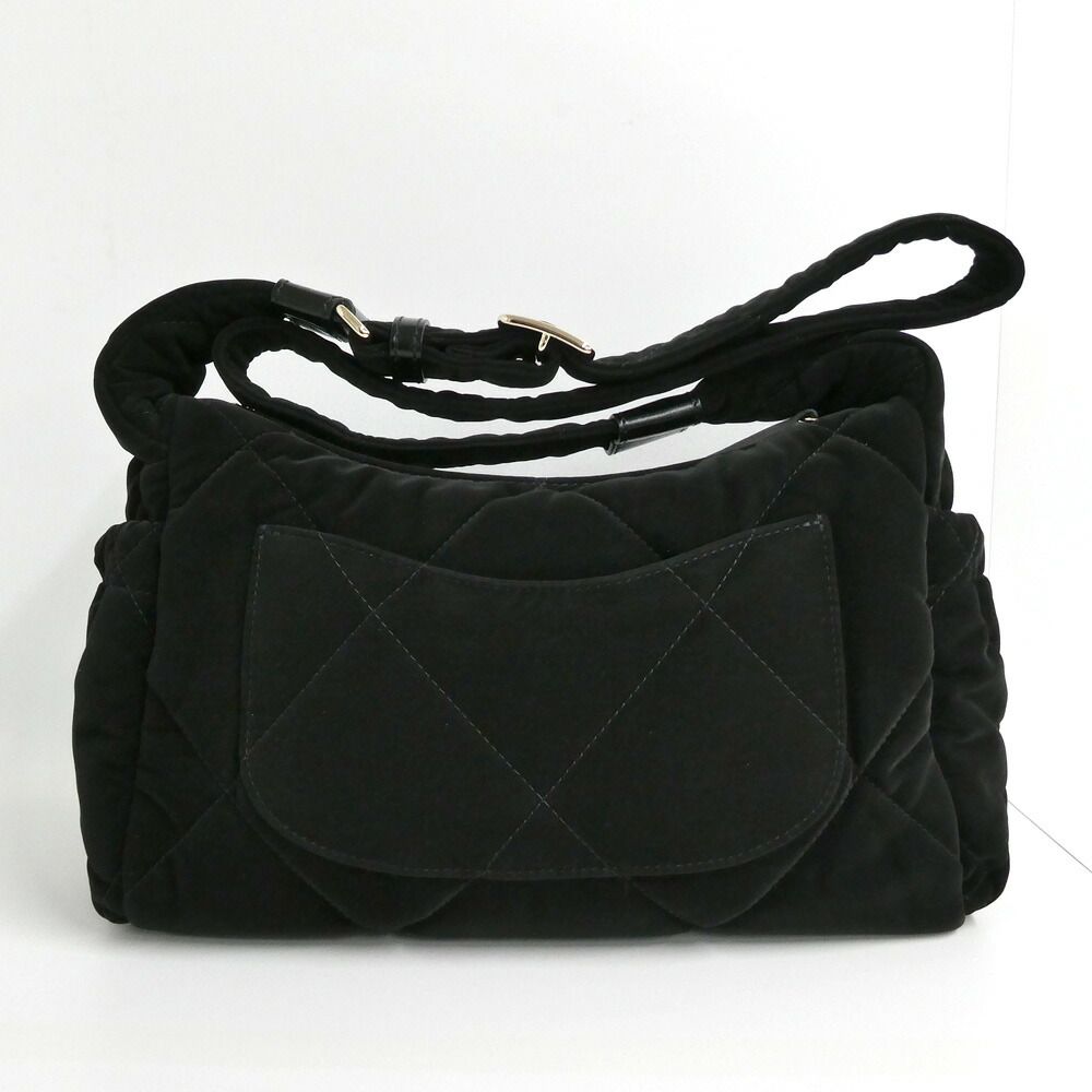 Chanel Large Bowling Bag Velvet Effect Nylon Black — view 2