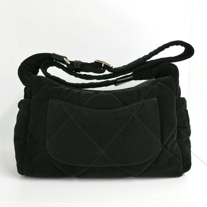 Chanel Large Bowling Bag Velvet Effect Nylon Black — view 2