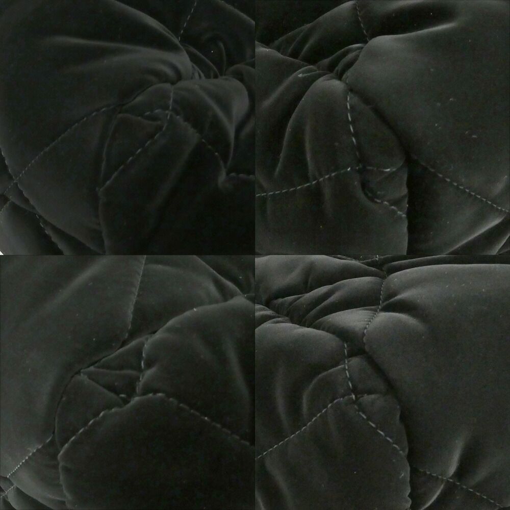 Chanel Large Bowling Bag Velvet Effect Nylon Black — view 7