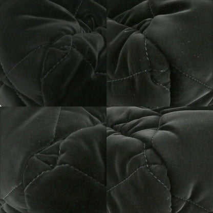 Chanel Large Bowling Bag Velvet Effect Nylon Black — view 7