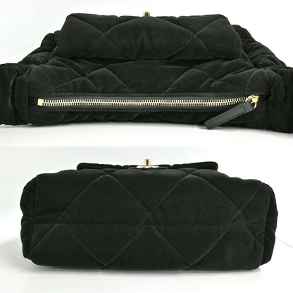 Chanel Large Bowling Bag Velvet Effect Nylon Black — view 4