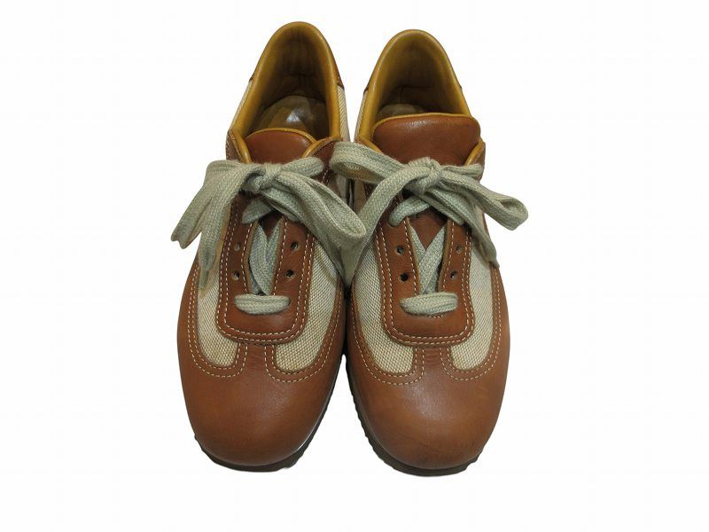 Hermes Sneakers Canvas Leather Brown — view 2