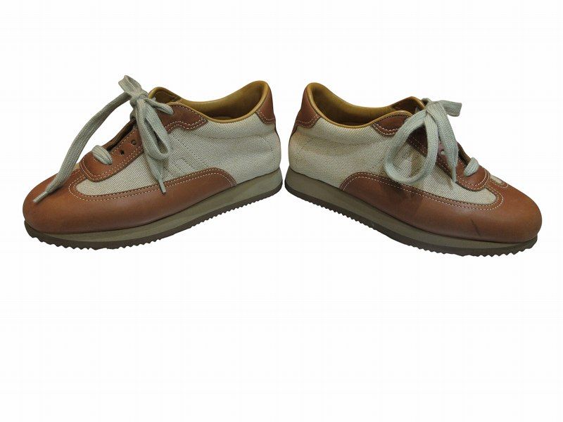 Hermes Sneakers Canvas Leather Brown — view 5