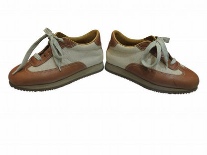 Hermes Sneakers Canvas Leather Brown — view 5