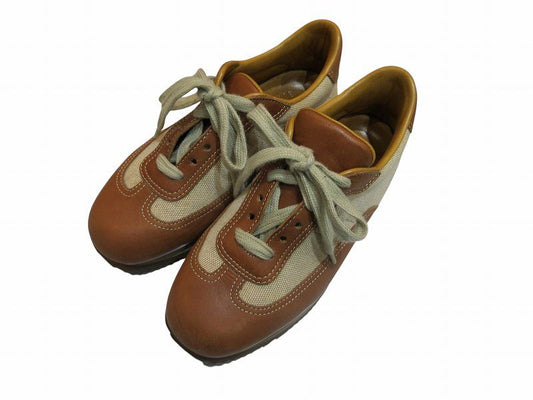 Hermes Sneakers Canvas Leather Brown