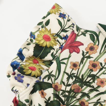 Gucci White Flower Print Frill Sleeve Jersey Dress XS — view 7
