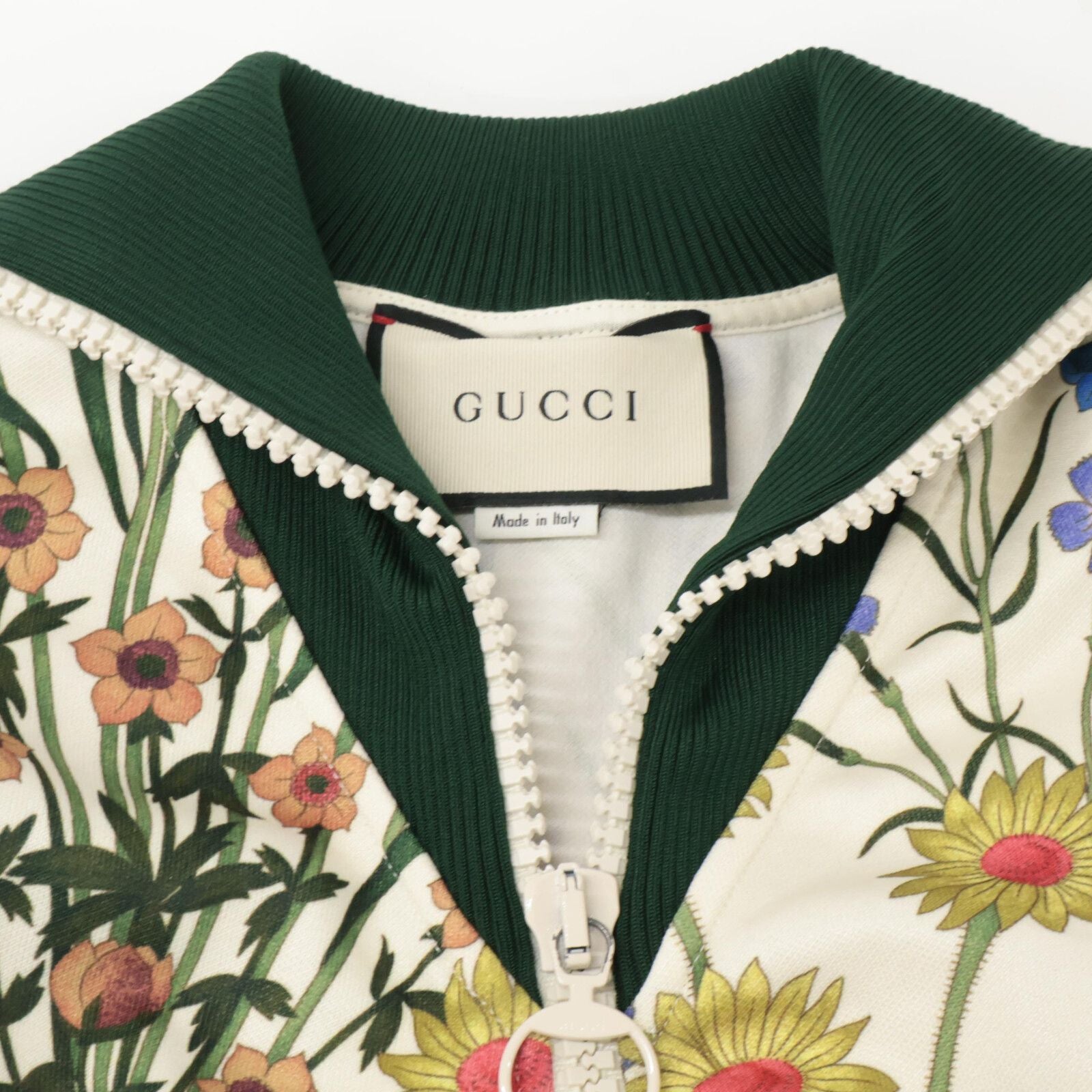 Gucci White Flower Print Frill Sleeve Jersey Dress XS — view 5