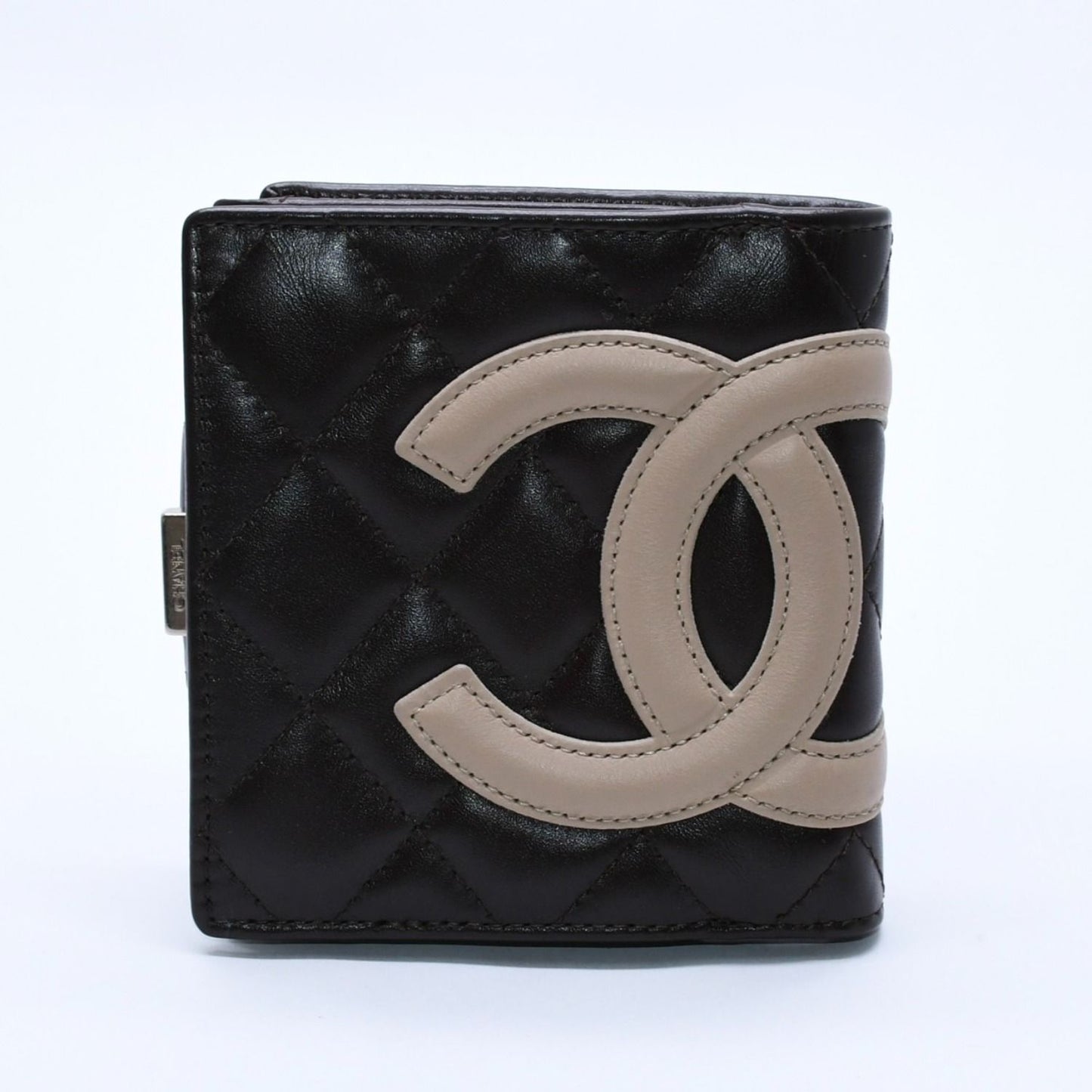 Chanel Cambon Line Kiss Lock Compact Wallet Bifold CC Logo Calfskin — view 2