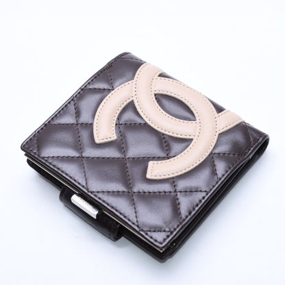 Chanel Cambon Line Kiss Lock Compact Wallet Bifold CC Logo Calfskin — view 4