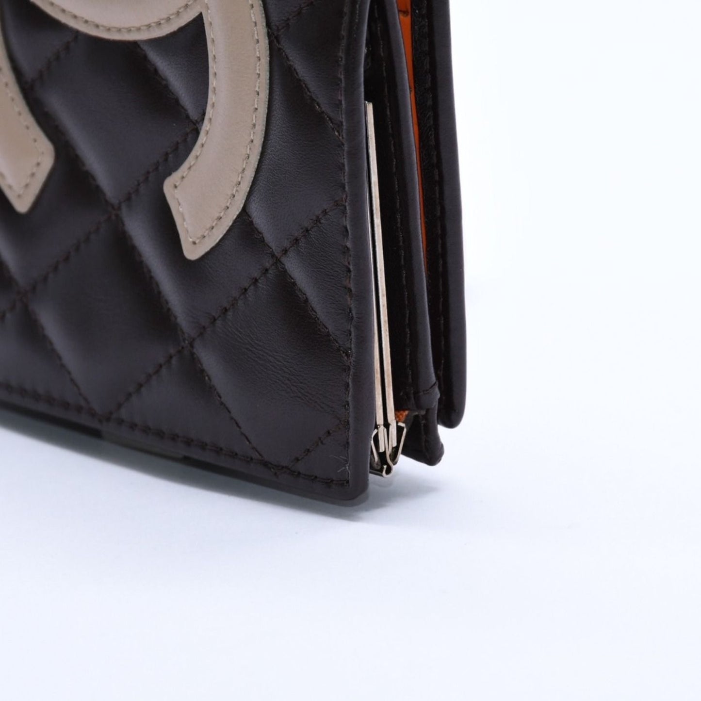 Chanel Cambon Line Kiss Lock Compact Wallet Bifold CC Logo Calfskin — view 7