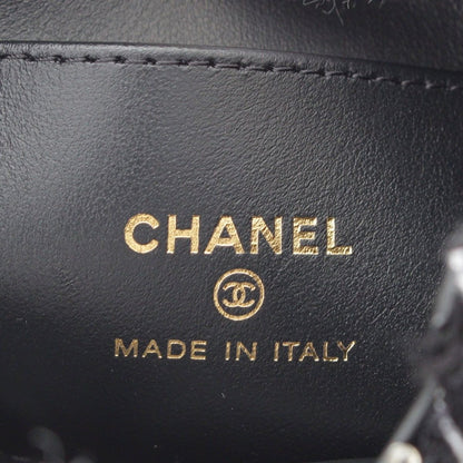 Chanel Tweed Sequin Mini Shopping Coco Handle Chain Shoulder Bag Black White — view 7