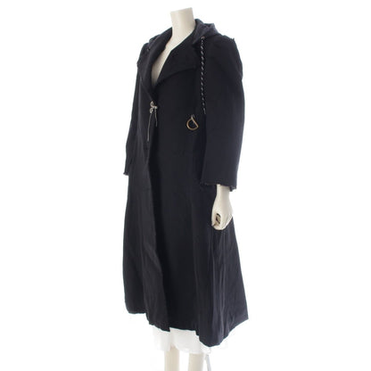 Balenciaga Nylon Cotton Rayon Distressed Coat Long Black Gray 36 — view 2