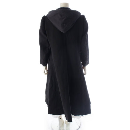 Balenciaga Nylon Cotton Rayon Distressed Coat Long Black Gray 36 — view 4