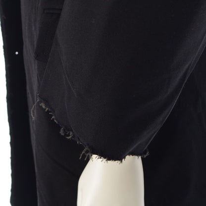 Balenciaga Nylon Cotton Rayon Distressed Coat Long Black Gray 36 — view 6