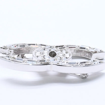 Chanel CC Logo Brooch 01 Metal Rhinestone Silver Clear — view 5