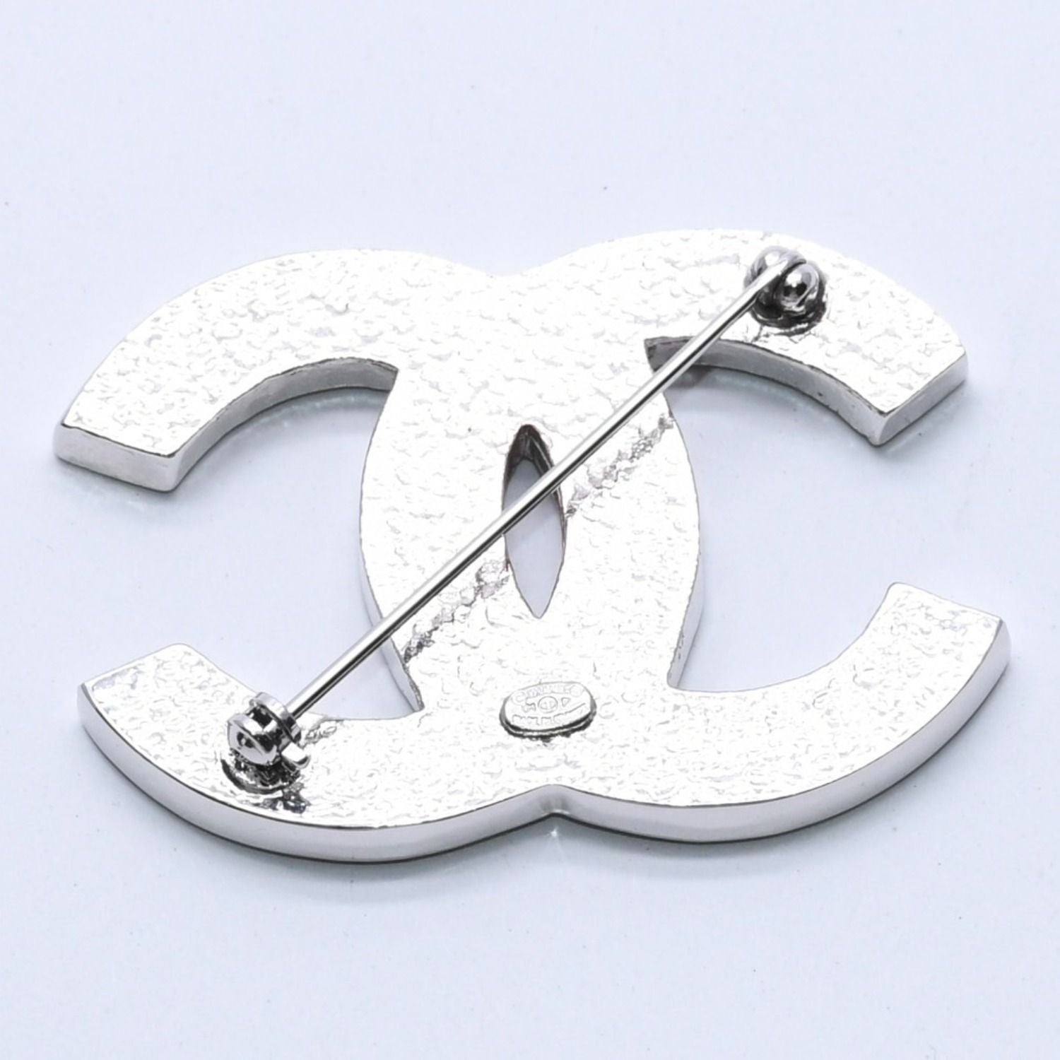 Chanel CC Logo Brooch 01 Metal Rhinestone Silver Clear — view 6