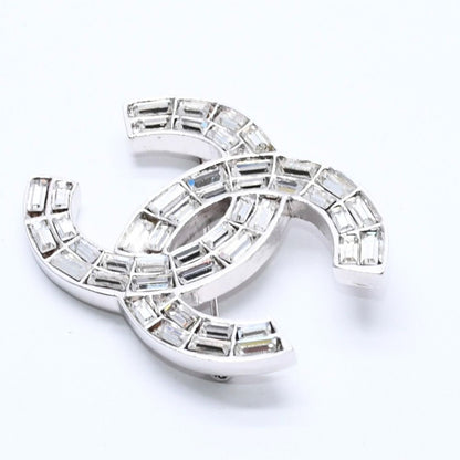 Chanel CC Logo Brooch 01 Metal Rhinestone Silver Clear — view 3