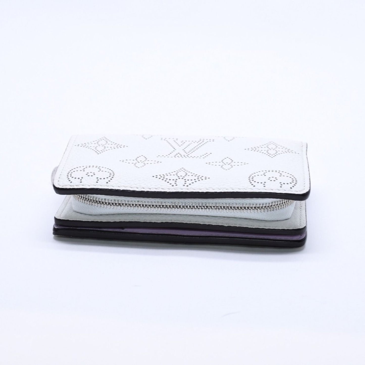Louis Vuitton Fold Wallet White Black Purple Monogram Portefeuille Clair — view 5