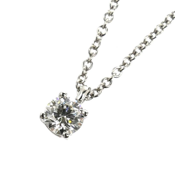 Tiffany & Co Platinum Solitaire Necklace Diamond 40.5