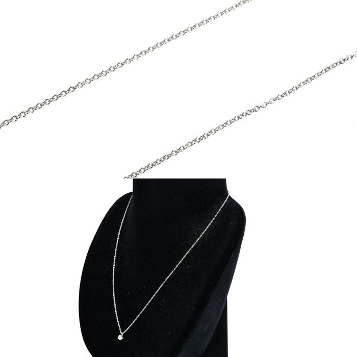 Tiffany & Co Platinum Solitaire Necklace Diamond 40.5 — view 4