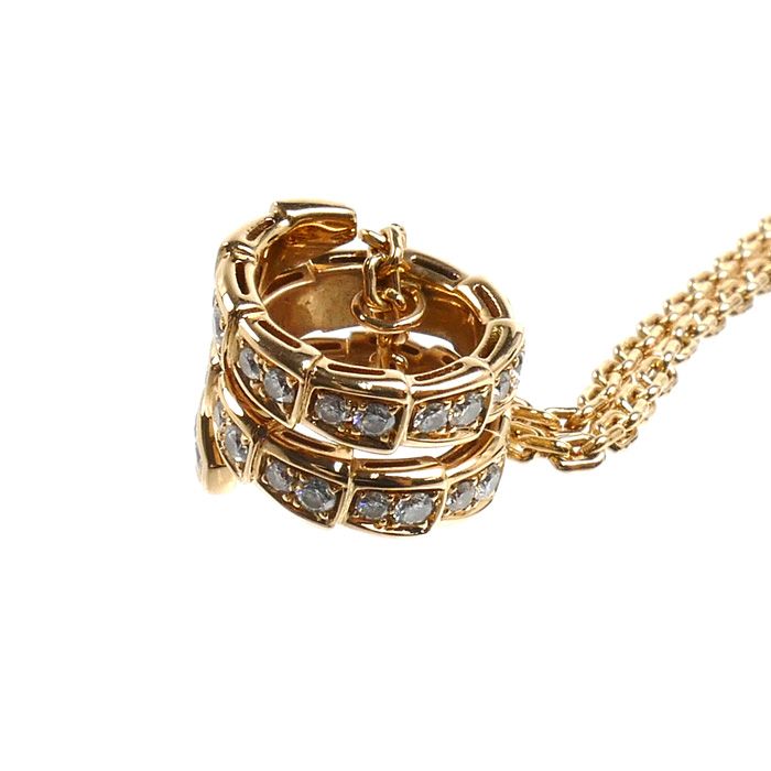 Bvlgari 18K Pink Gold Serpenti Vipa Necklace Diamond 52 54 — view 3