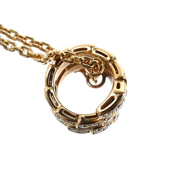 Bvlgari 18K Pink Gold Serpenti Vipa Necklace Diamond 52 54 — view 5