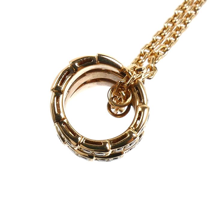 Bvlgari 18K Pink Gold Serpenti Vipa Necklace Diamond 52 54 — view 4