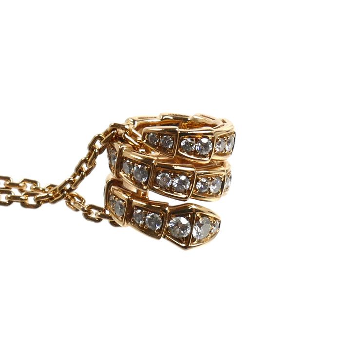 Bvlgari 18K Pink Gold Serpenti Vipa Necklace Diamond 52 54 — view 2