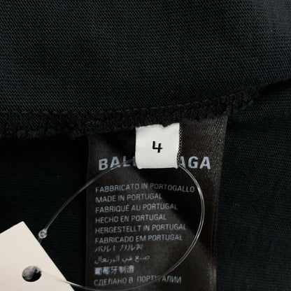 Balenciaga Oversized Tee Distressed Logo Print T-Shirt 4 Black — view 6