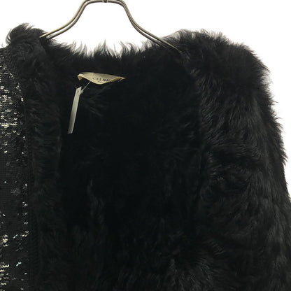 Celine Sequin Fur Vest Black — view 4