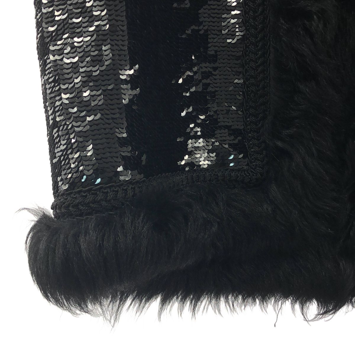 Celine Sequin Fur Vest Black — view 3