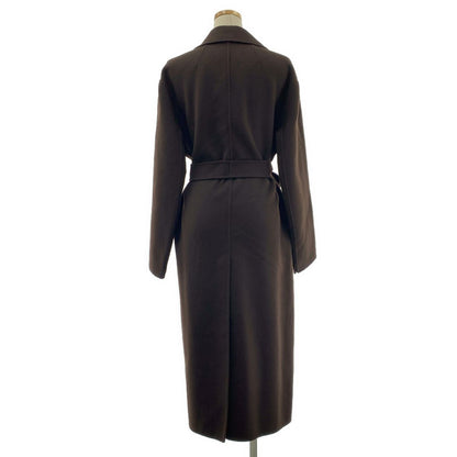 Max Mara S Pure Vagin Wool Double Face Coat 42 Dark Brown — view 4