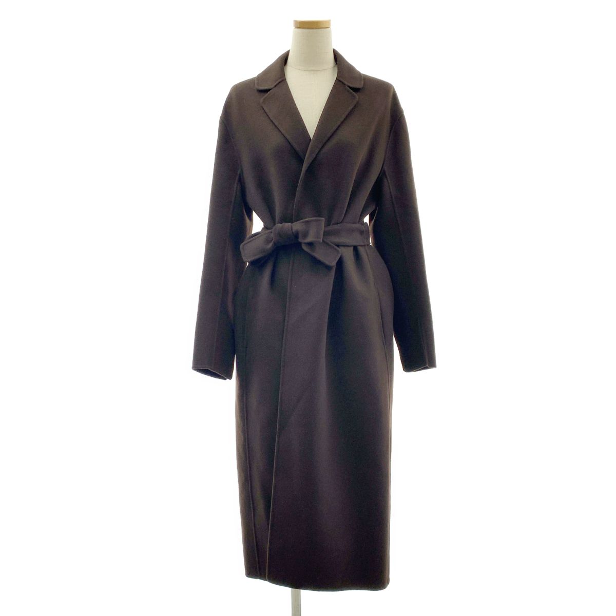 Max Mara S Pure Vagin Wool Double Face Coat 42 Dark Brown