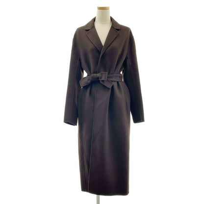 Max Mara S Pure Vagin Wool Double Face Coat 42 Dark Brown