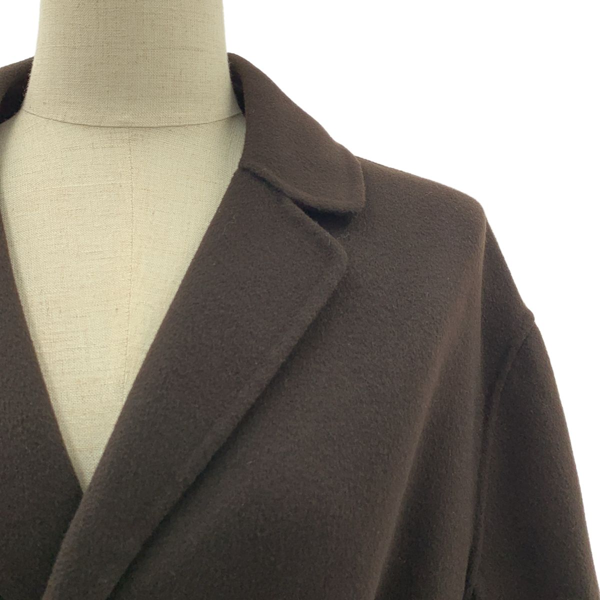 Max Mara S Pure Vagin Wool Double Face Coat 42 Dark Brown — view 2
