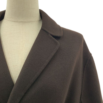 Max Mara S Pure Vagin Wool Double Face Coat 42 Dark Brown — view 2