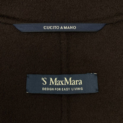 Max Mara S Pure Vagin Wool Double Face Coat 42 Dark Brown — view 5