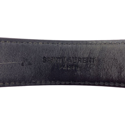 Saint Laurent Paris By Hedi Slimane Ribbon Studded Leather Bracelet Black Silver — view 6