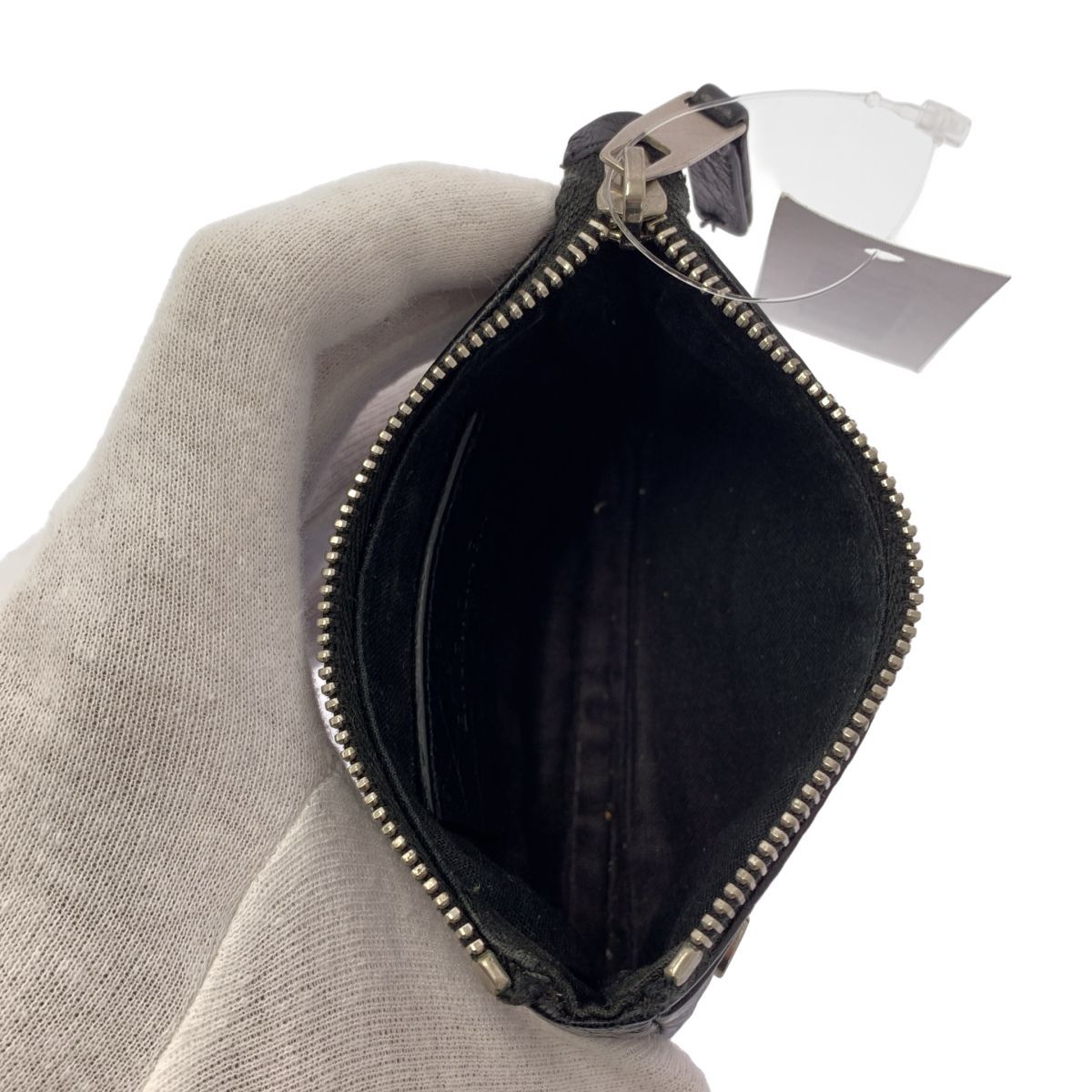 Balenciaga Leather Coin Case Black — view 3