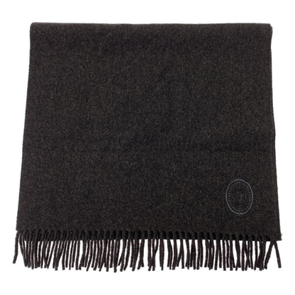 Dior Cashmere Logo Fringe Large Scarf Dark Brown — view 3